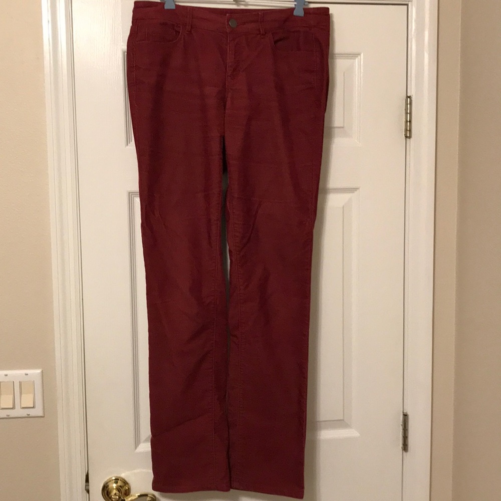 Ann Taylor Loft size 10 Tall Burgundy corduroys